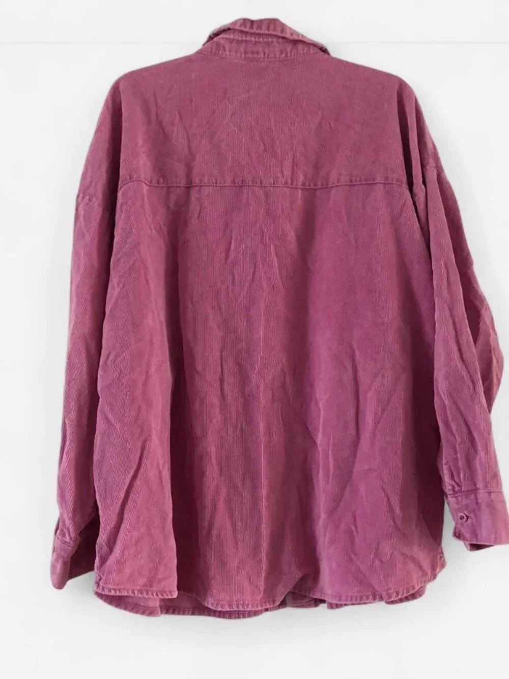 Bubblegum pink corduroy oversized button up shirt - Picture 3 of 3